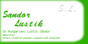 sandor lustik business card
